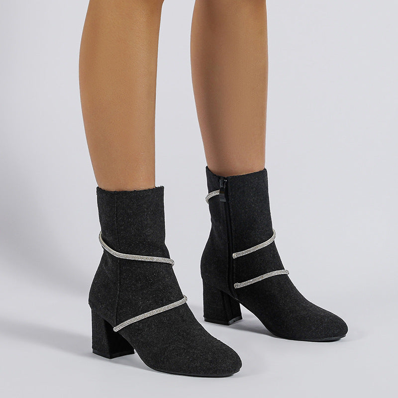 Celeste Boots – Rhinestone Chain