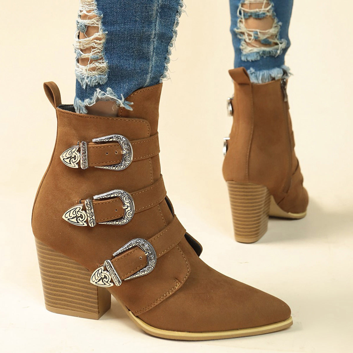 Selene Boots – Belt Buckle Retro