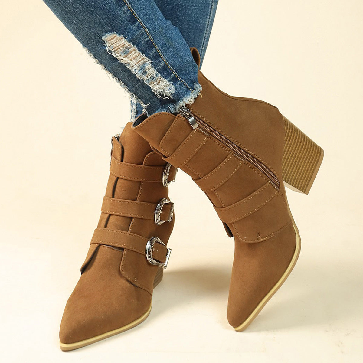 Selene Boots – Belt Buckle Retro