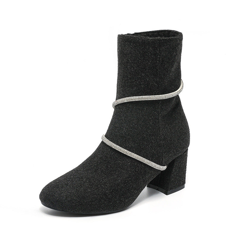Celeste Boots – Rhinestone Chain