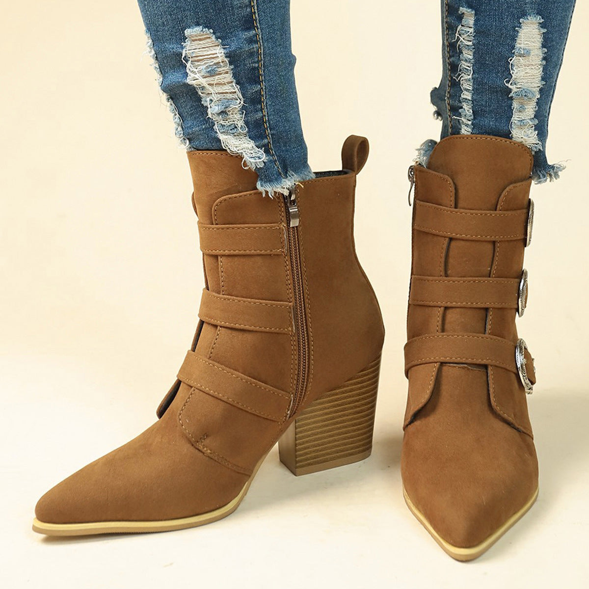 Selene Boots – Belt Buckle Retro