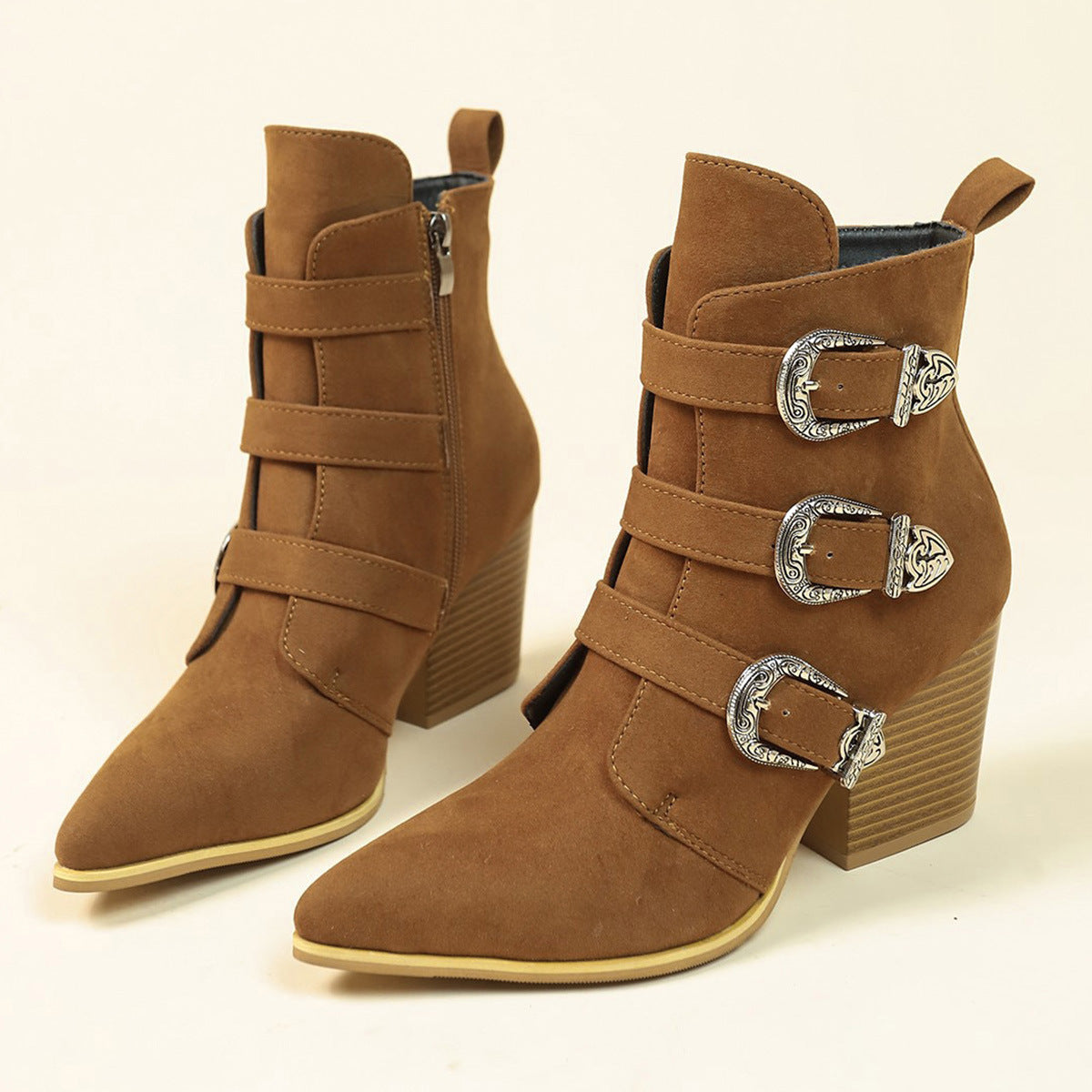 Selene Boots – Belt Buckle Retro