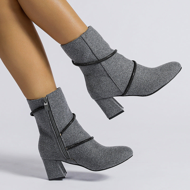 Celeste Boots – Rhinestone Chain