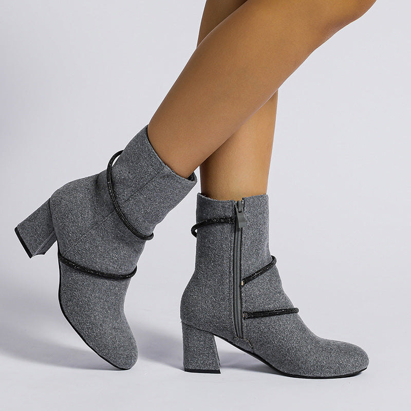 Celeste Boots – Rhinestone Chain