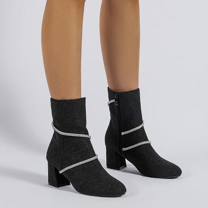 Celeste Boots – Rhinestone Chain