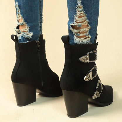 Selene Boots – Belt Buckle Retro