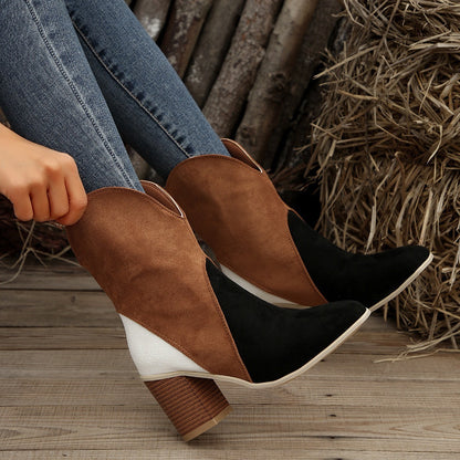 Saphira Boots – Suede Square Heel