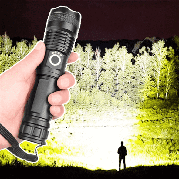 90000 Lumens XHP50.2 Ultra-Powerful Flashlight