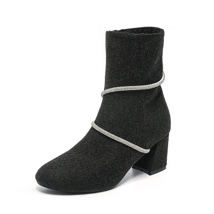 Celeste Boots – Rhinestone Chain