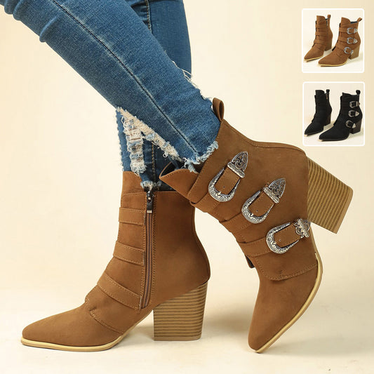 Selene Boots – Belt Buckle Retro