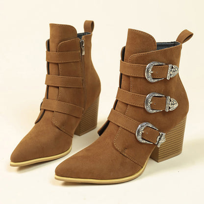 Selene Boots – Belt Buckle Retro