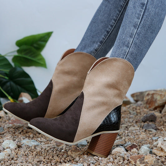 Saphira Boots – Suede Square Heel